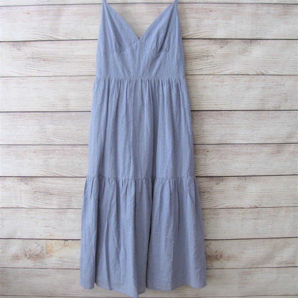 Lulus Happy Times Denim Blue Tiered Midi Dress - Picture 4 of 9